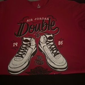 Air Jordan Double up classic T shirt black red white
